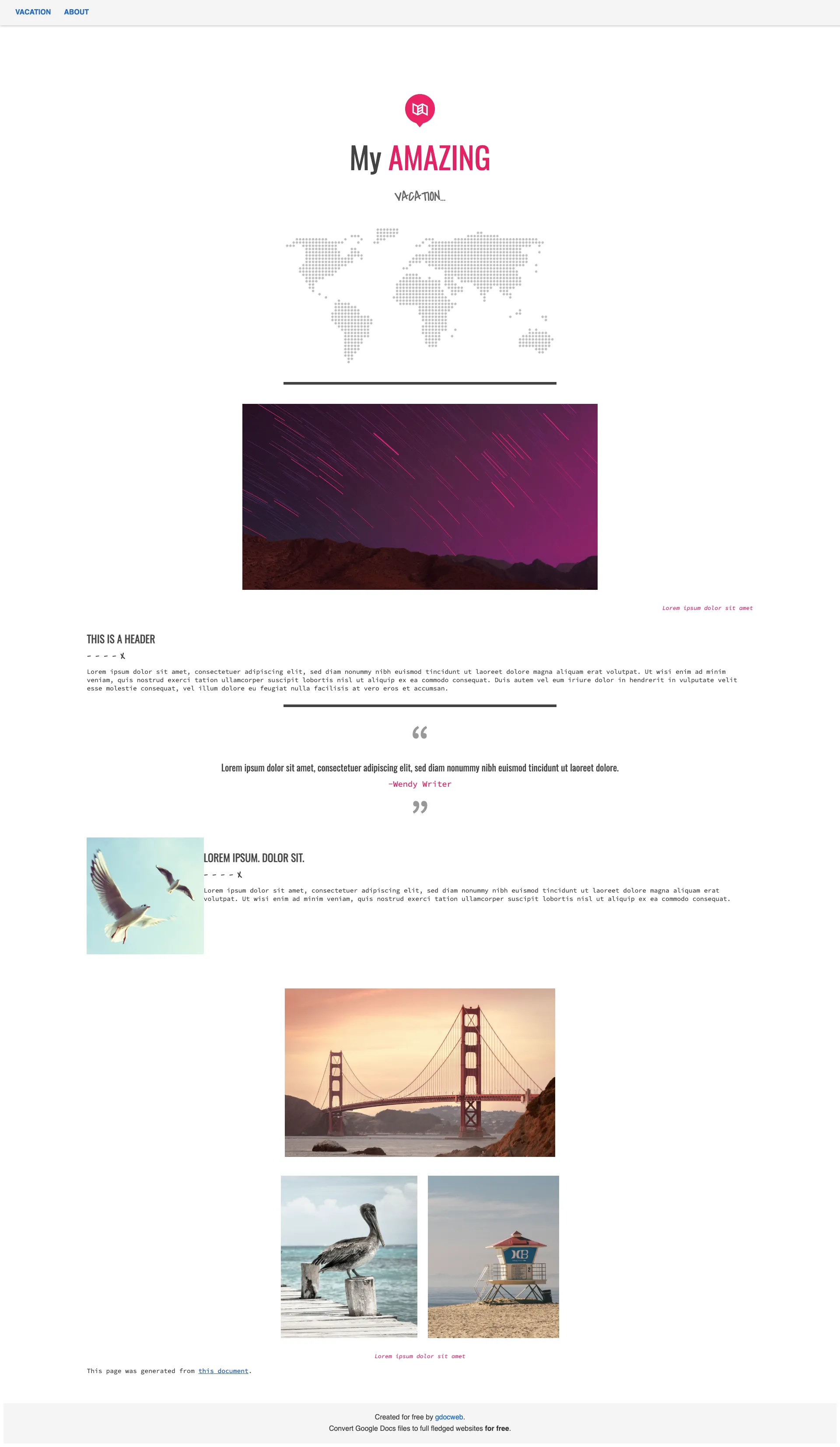 Published website
